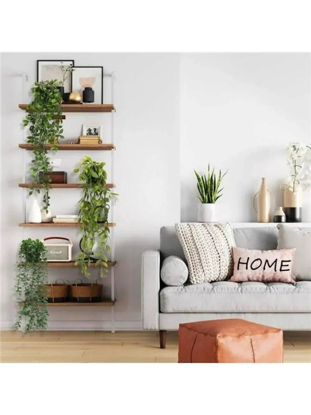 Set of 3 artificial hanging plants faux eucalyptus greenery indoor home decor